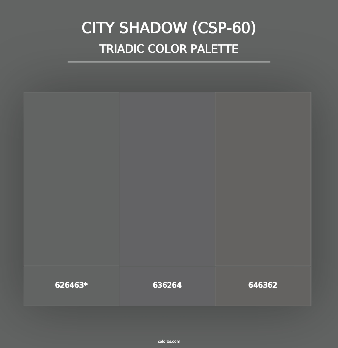 City Shadow (CSP-60) - Triadic Color Palette