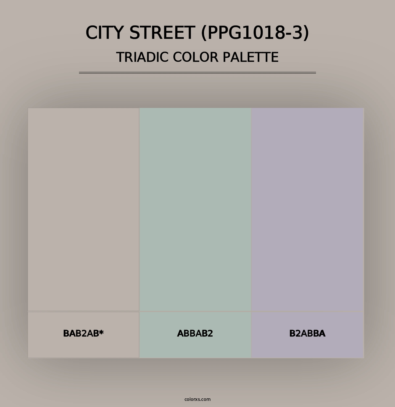 City Street (PPG1018-3) - Triadic Color Palette