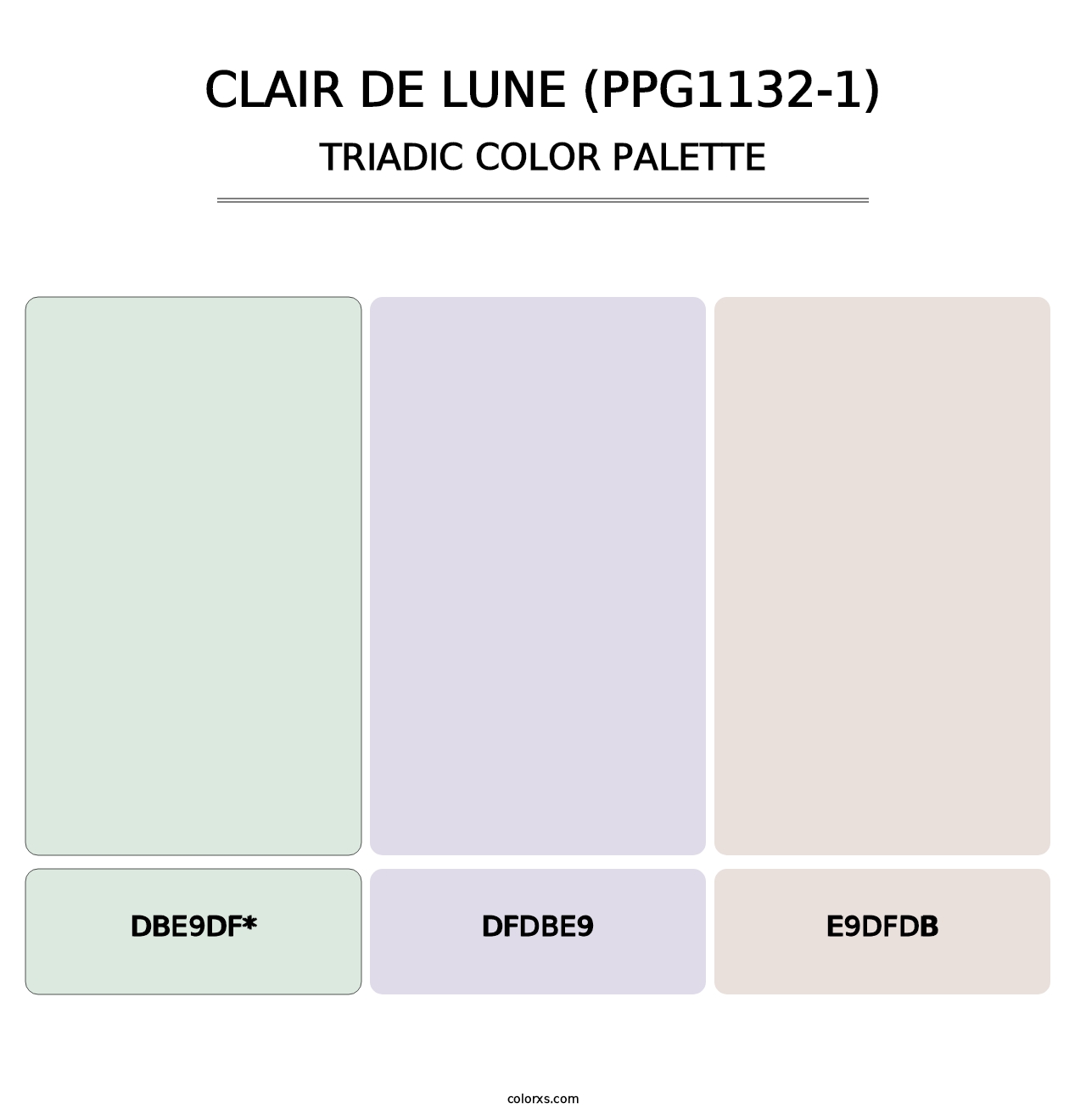 Clair De Lune (PPG1132-1) - Triadic Color Palette