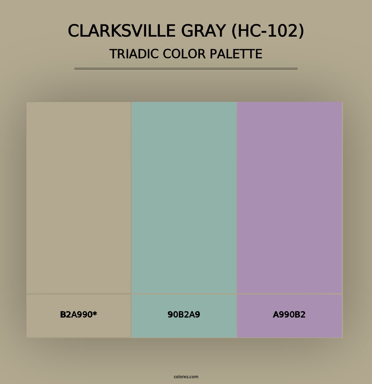 Clarksville Gray (HC-102) - Triadic Color Palette