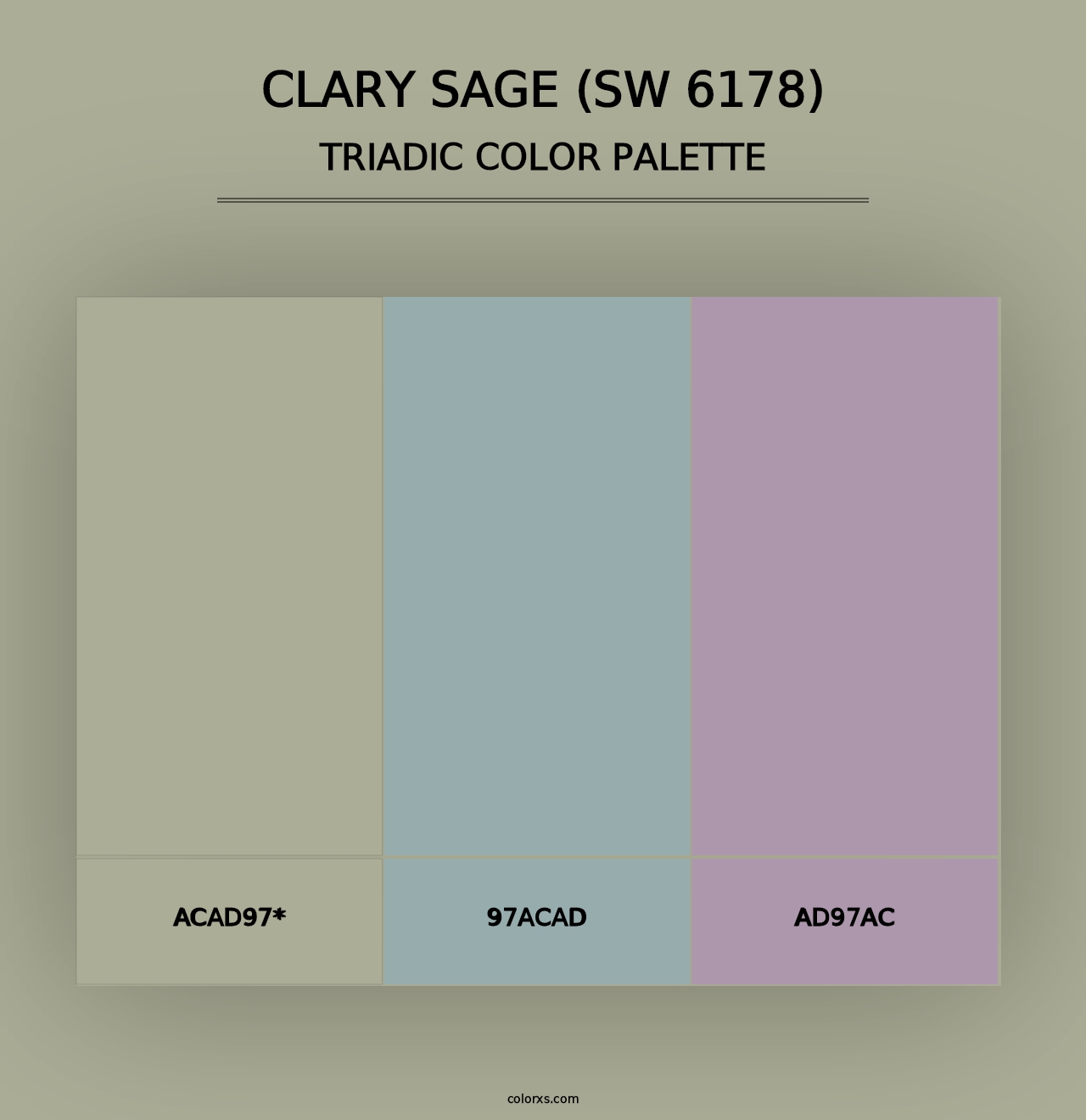 Clary Sage (SW 6178) - Triadic Color Palette