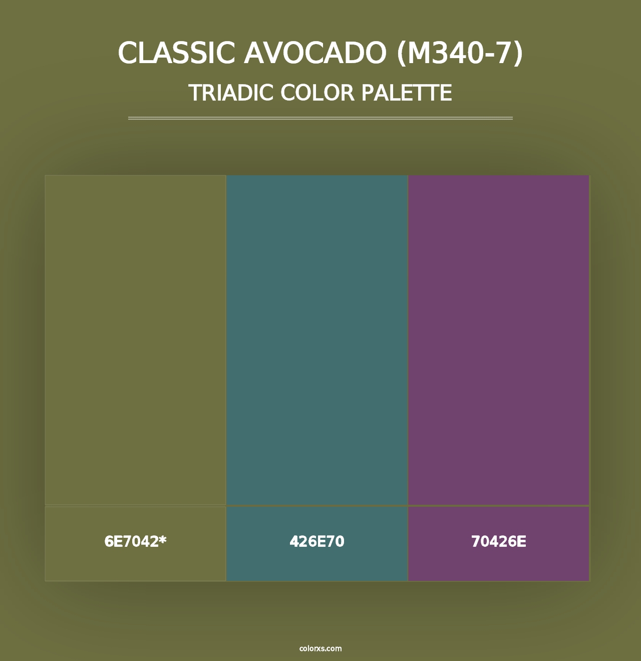 Classic Avocado (M340-7) - Triadic Color Palette