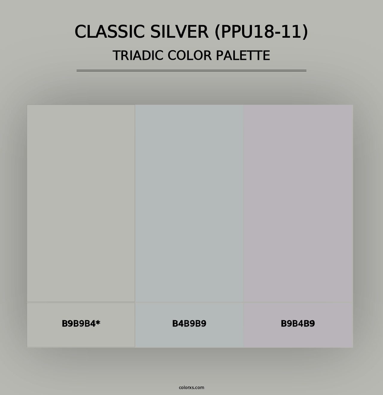 Classic Silver (PPU18-11) - Triadic Color Palette