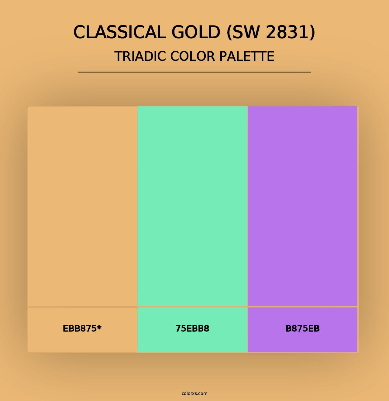 Classical Gold (SW 2831) - Triadic Color Palette