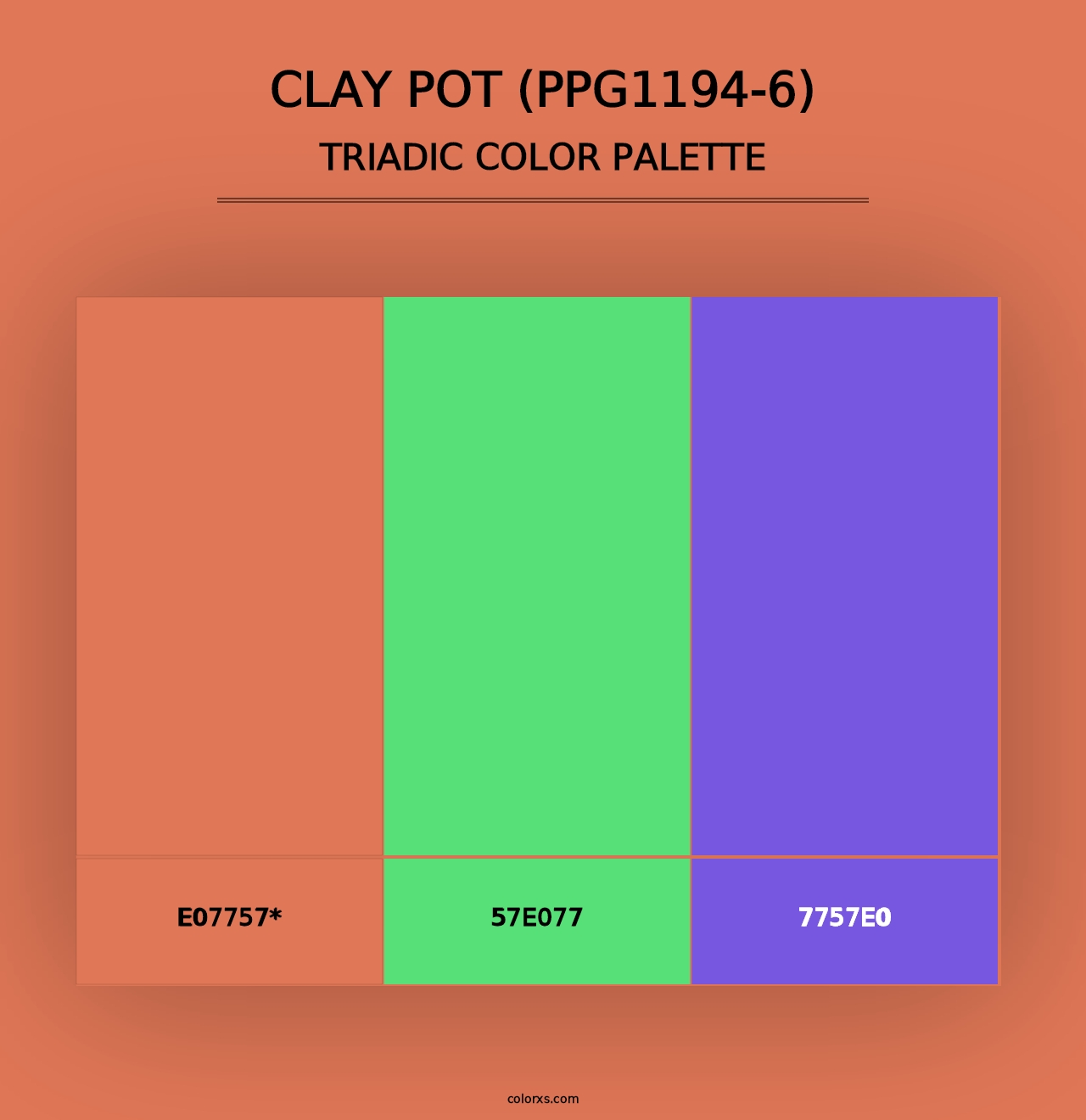 Clay Pot (PPG1194-6) - Triadic Color Palette