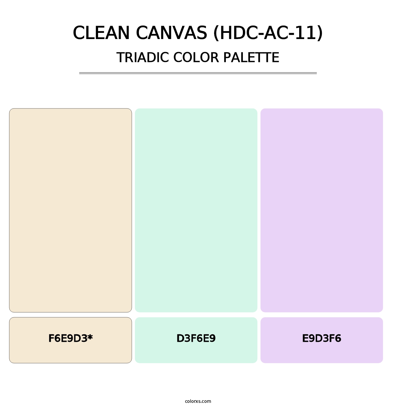 Clean Canvas (HDC-AC-11) - Triadic Color Palette