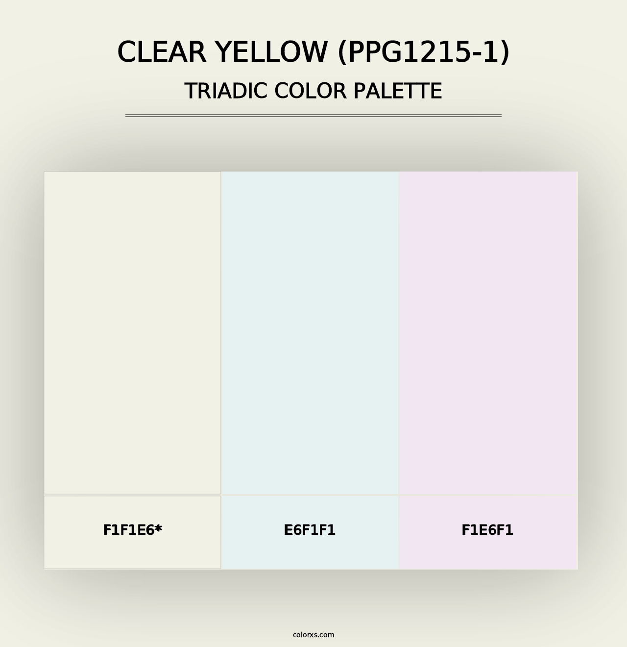 Clear Yellow (PPG1215-1) - Triadic Color Palette