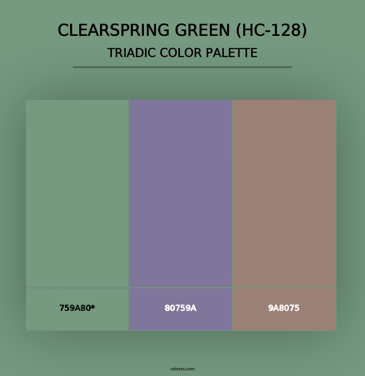 Clearspring Green (HC-128) - Triadic Color Palette