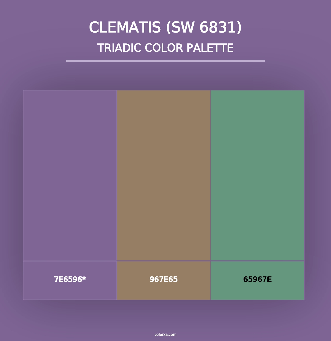 Clematis (SW 6831) - Triadic Color Palette