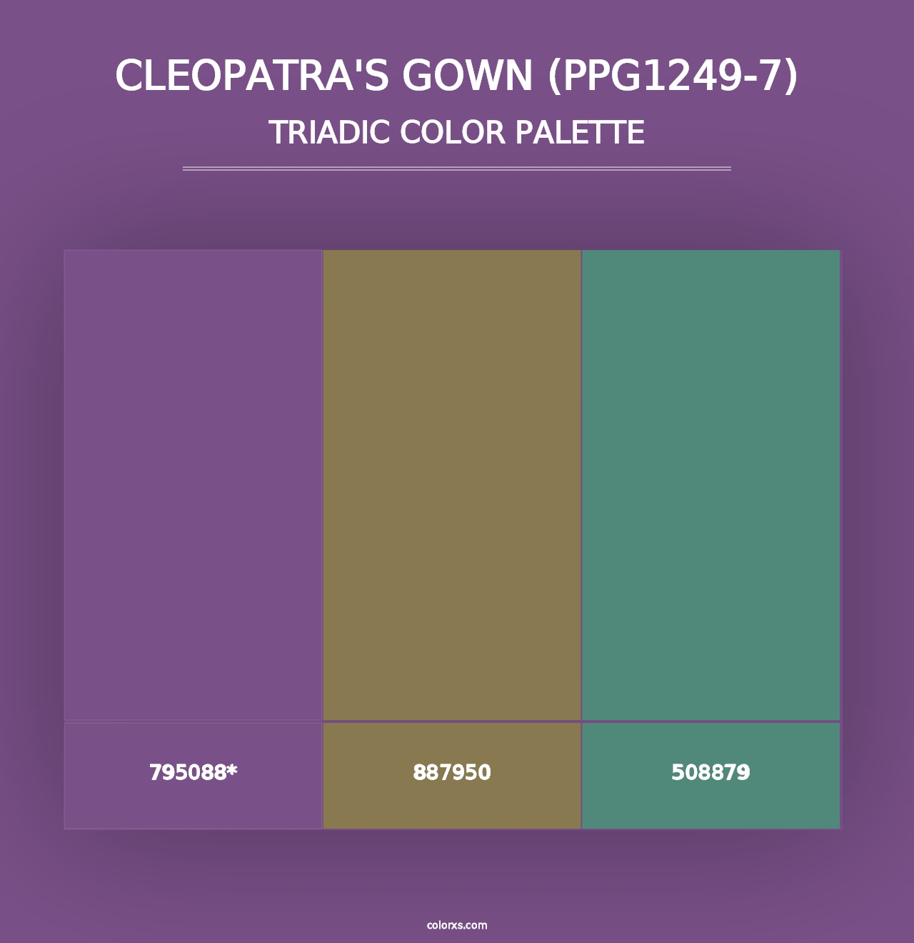 Cleopatra's Gown (PPG1249-7) - Triadic Color Palette