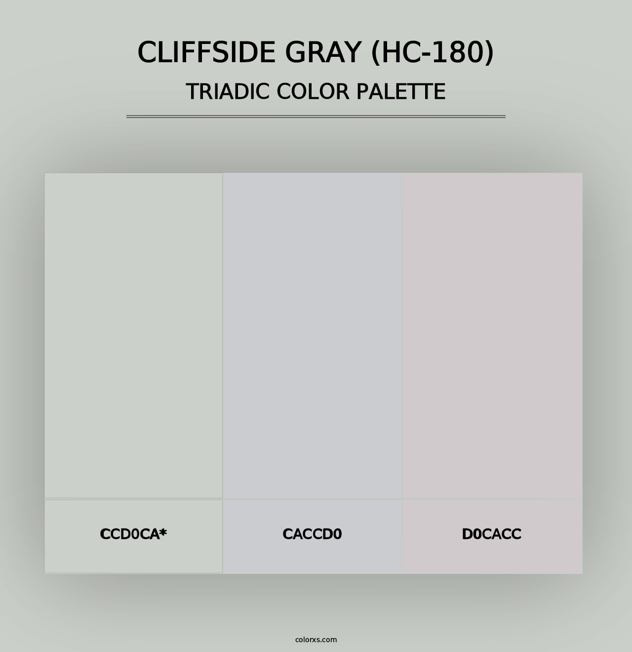 Cliffside Gray (HC-180) - Triadic Color Palette