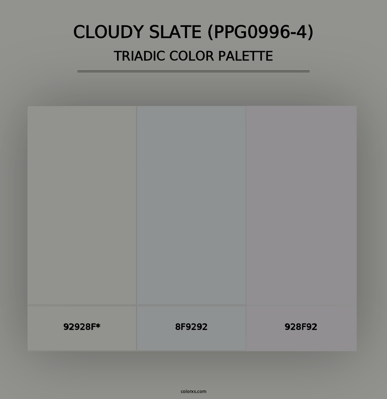 Cloudy Slate (PPG0996-4) - Triadic Color Palette