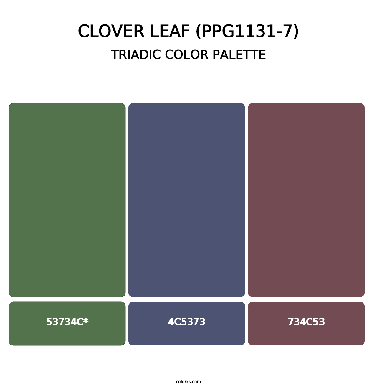 Clover Leaf (PPG1131-7) - Triadic Color Palette