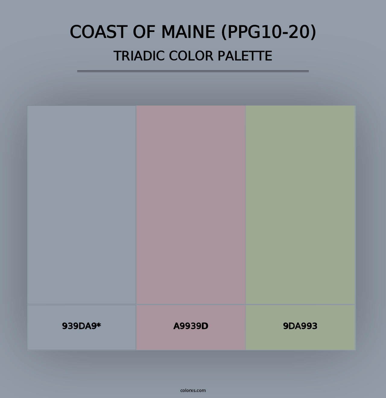 Coast Of Maine (PPG10-20) - Triadic Color Palette