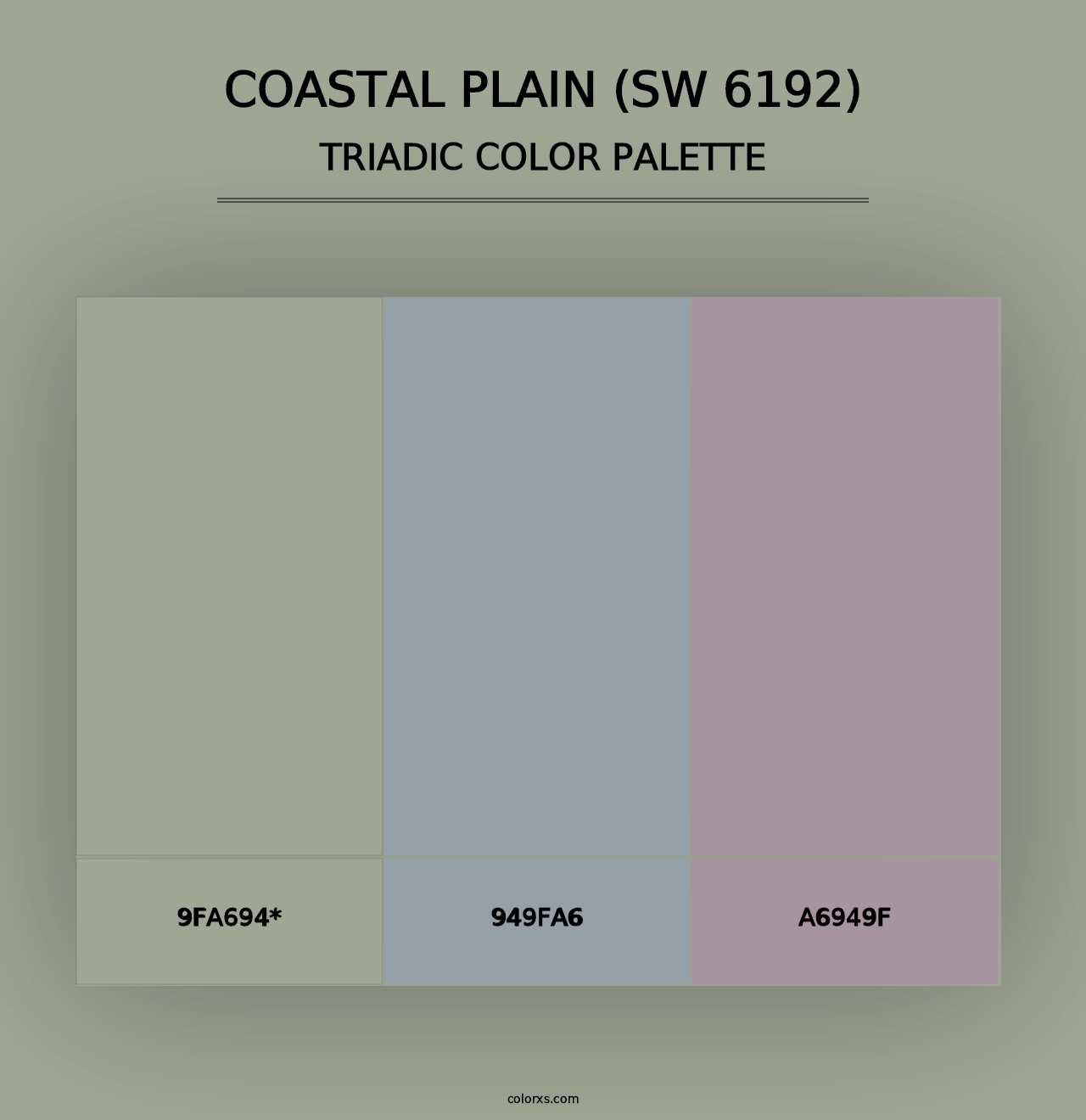 Coastal Plain (SW 6192) - Triadic Color Palette