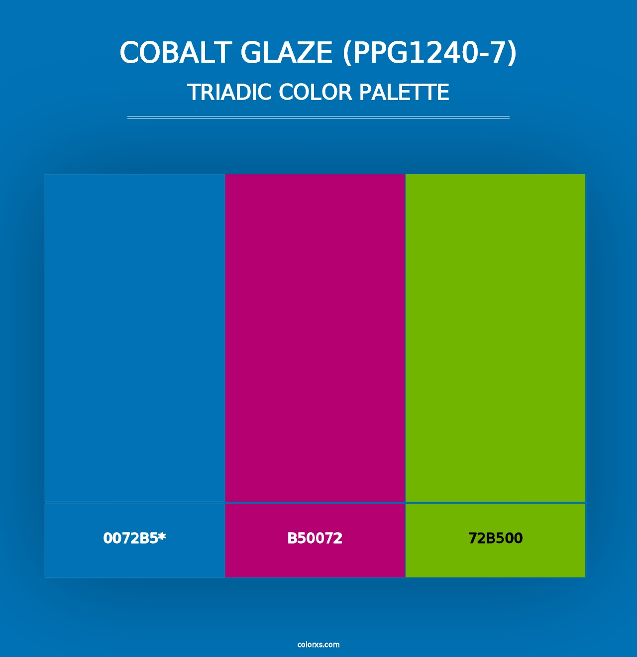 Cobalt Glaze (PPG1240-7) - Triadic Color Palette