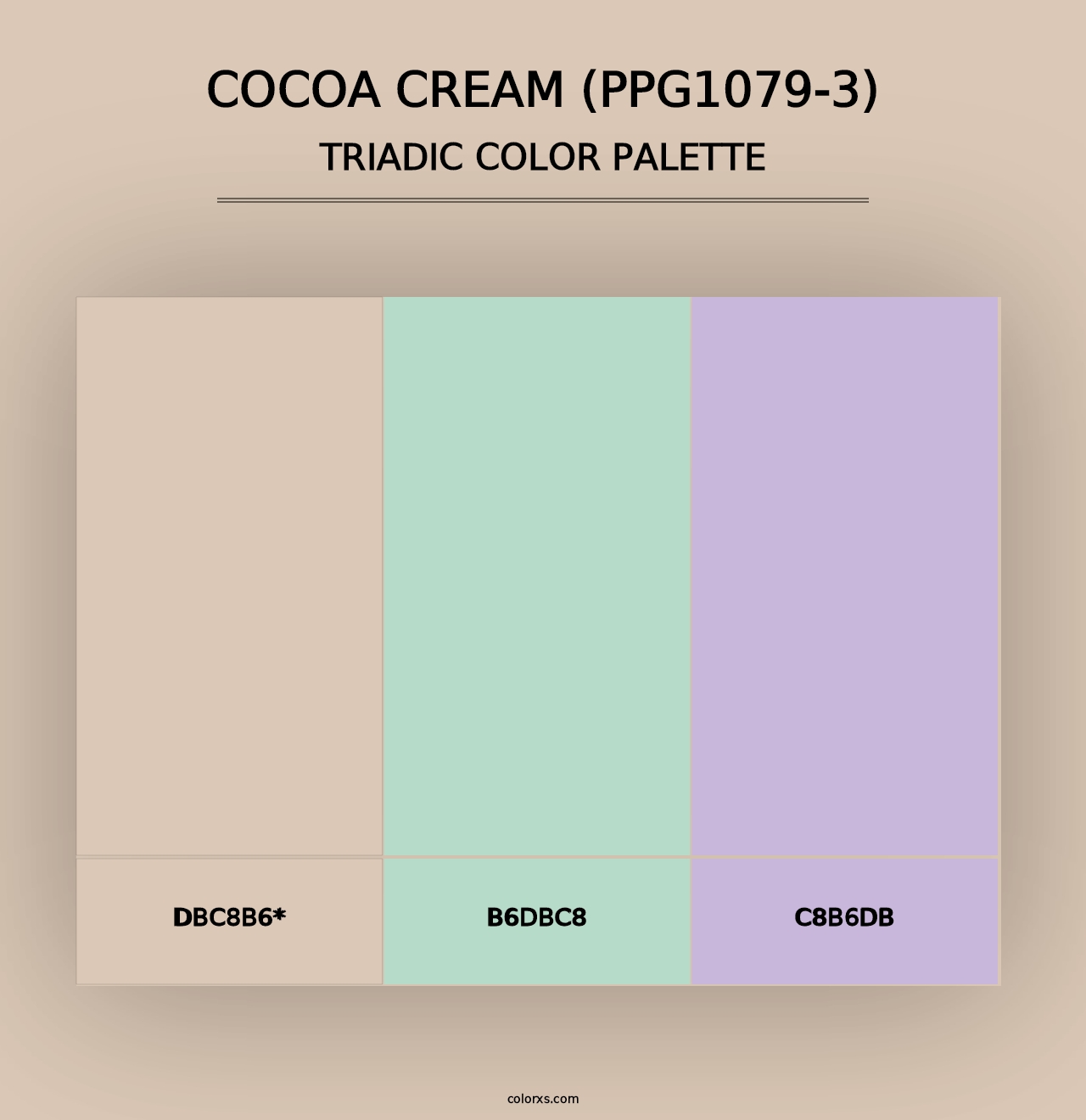 Cocoa Cream (PPG1079-3) - Triadic Color Palette