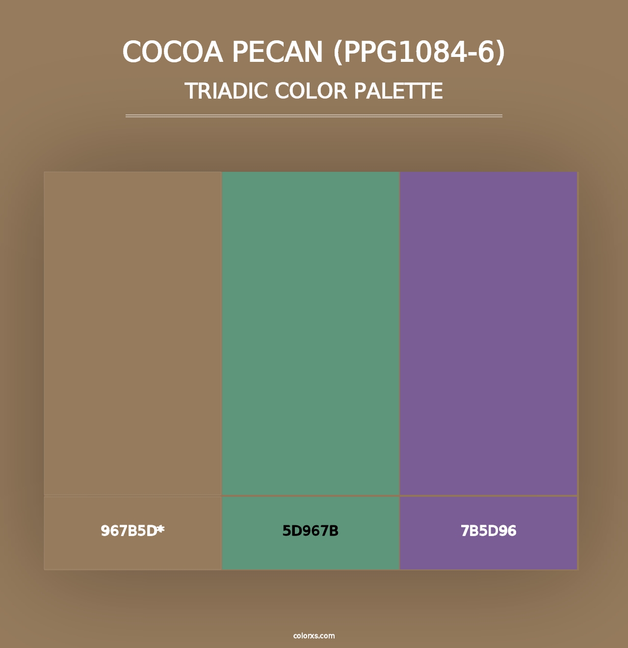 Cocoa Pecan (PPG1084-6) - Triadic Color Palette