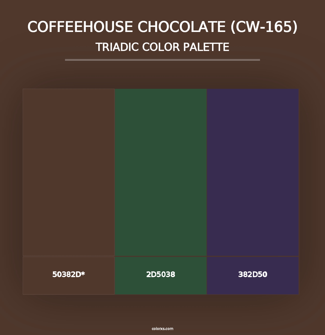 Coffeehouse Chocolate (CW-165) - Triadic Color Palette