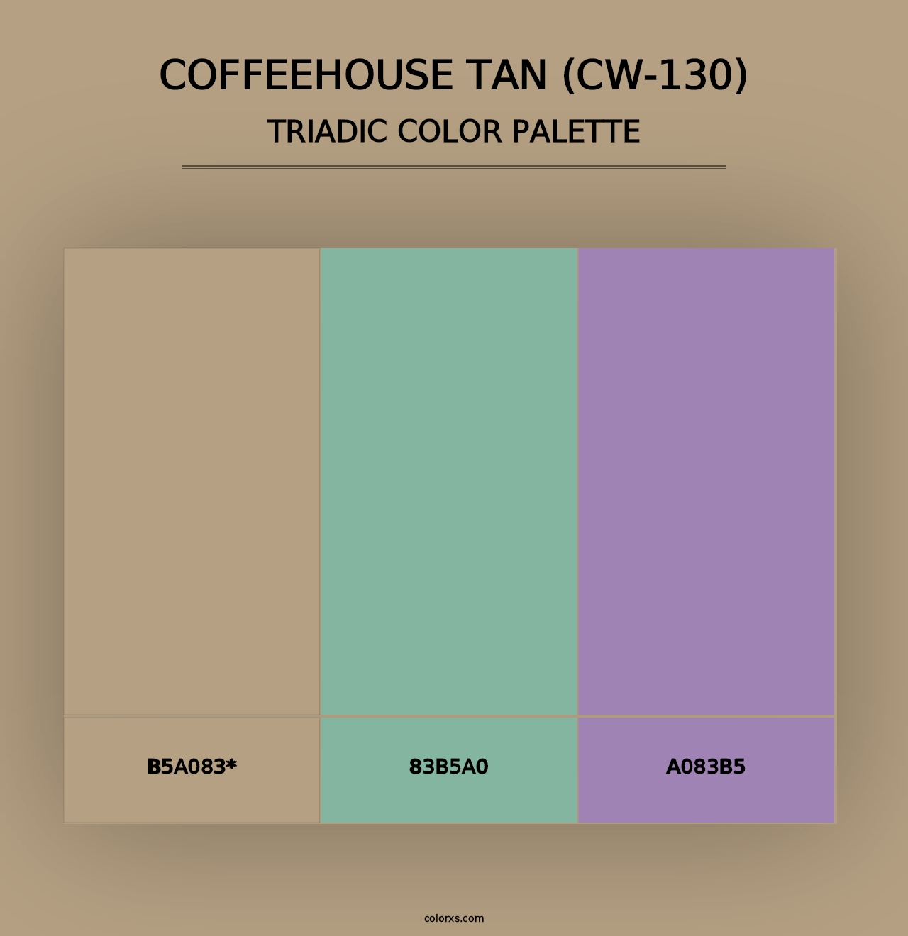 Coffeehouse Tan (CW-130) - Triadic Color Palette