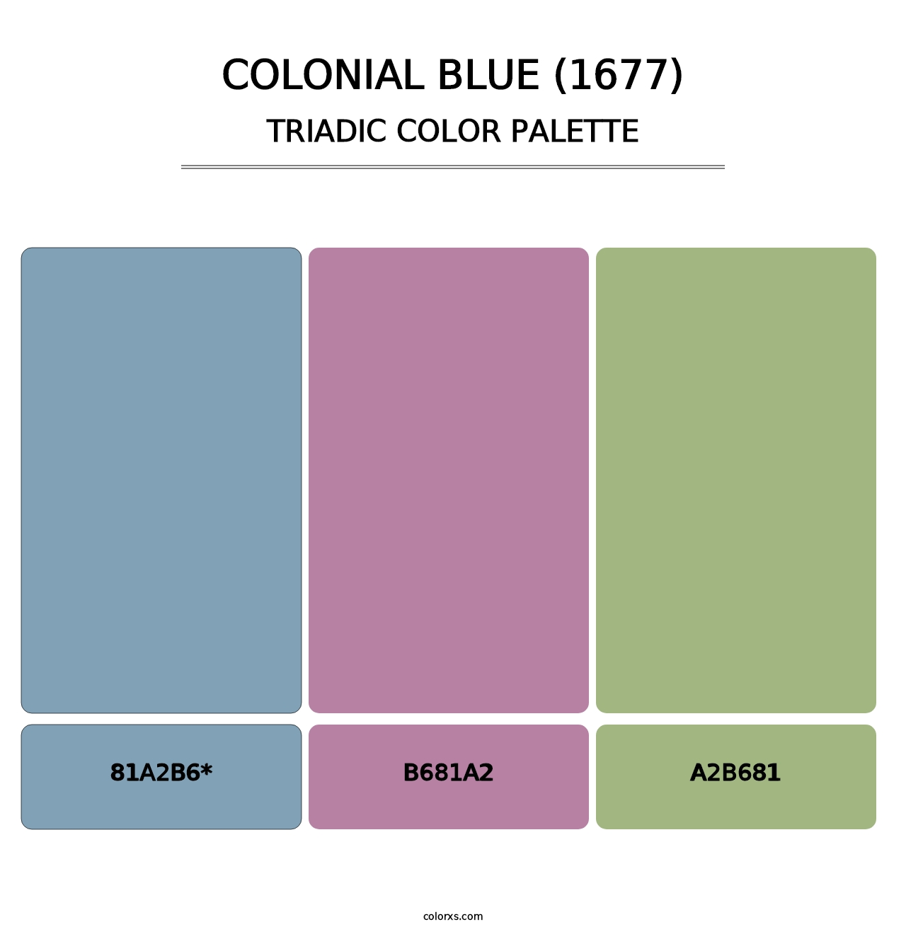 Colonial Blue (1677) - Triadic Color Palette