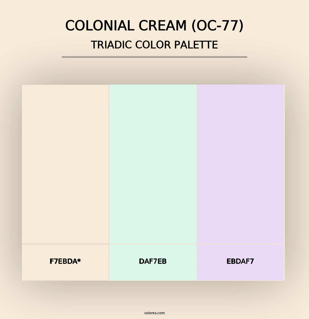 Colonial Cream (OC-77) - Triadic Color Palette