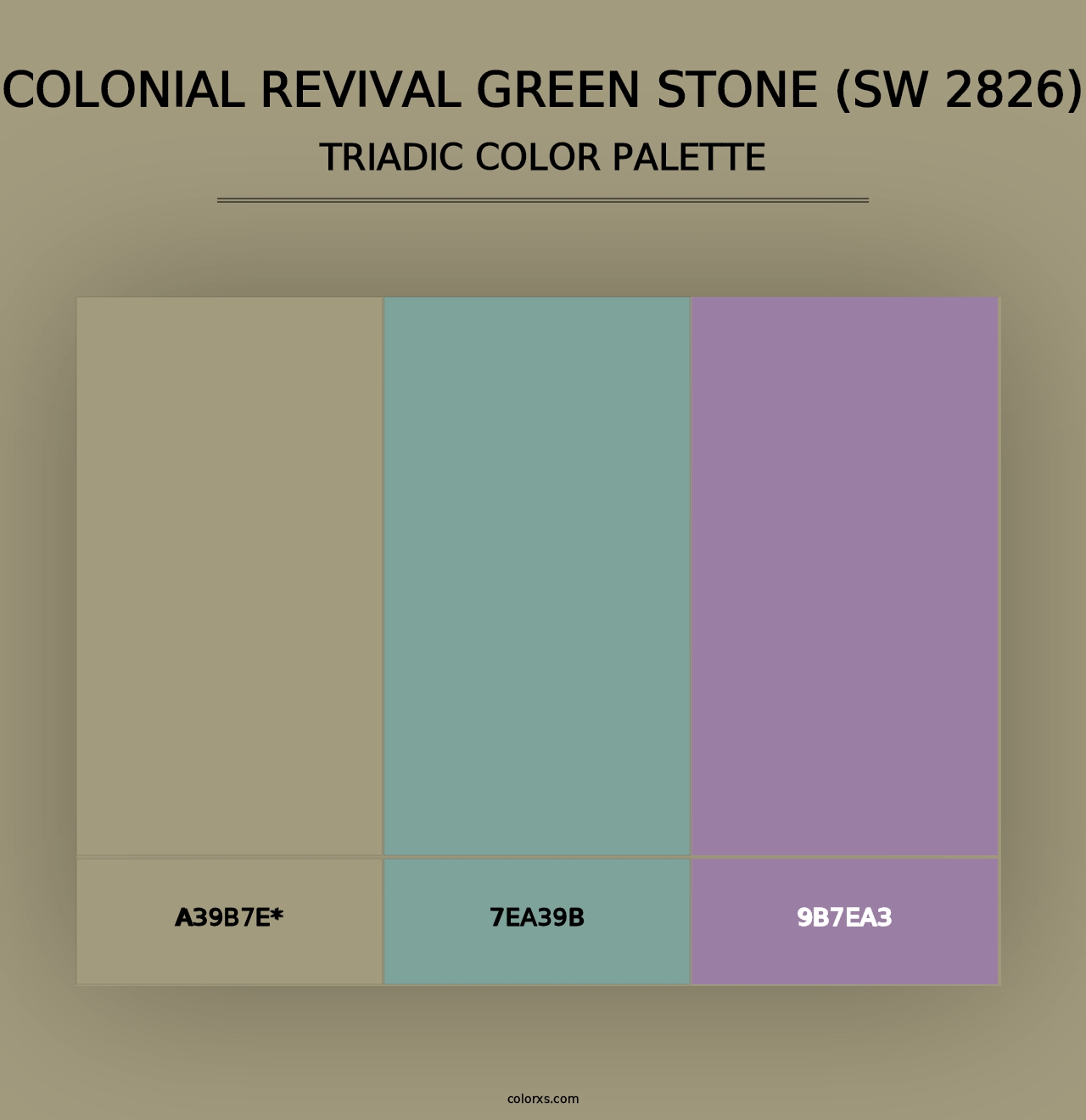 Colonial Revival Green Stone (SW 2826) - Triadic Color Palette