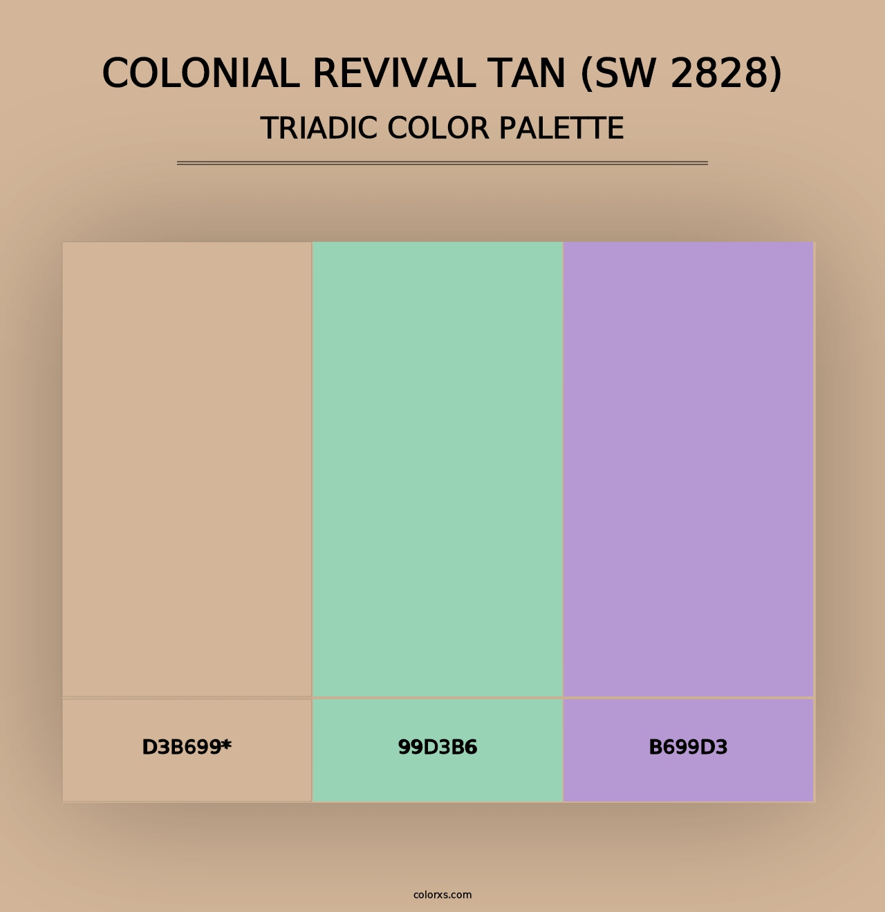 Colonial Revival Tan (SW 2828) - Triadic Color Palette