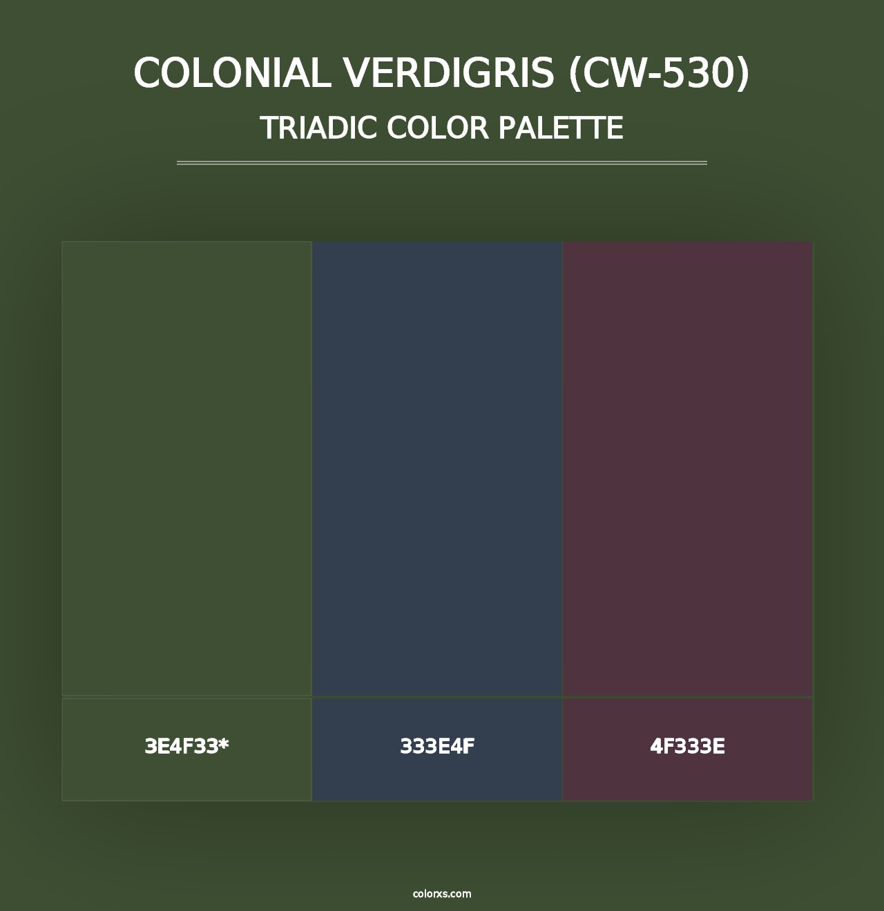 Colonial Verdigris (CW-530) - Triadic Color Palette