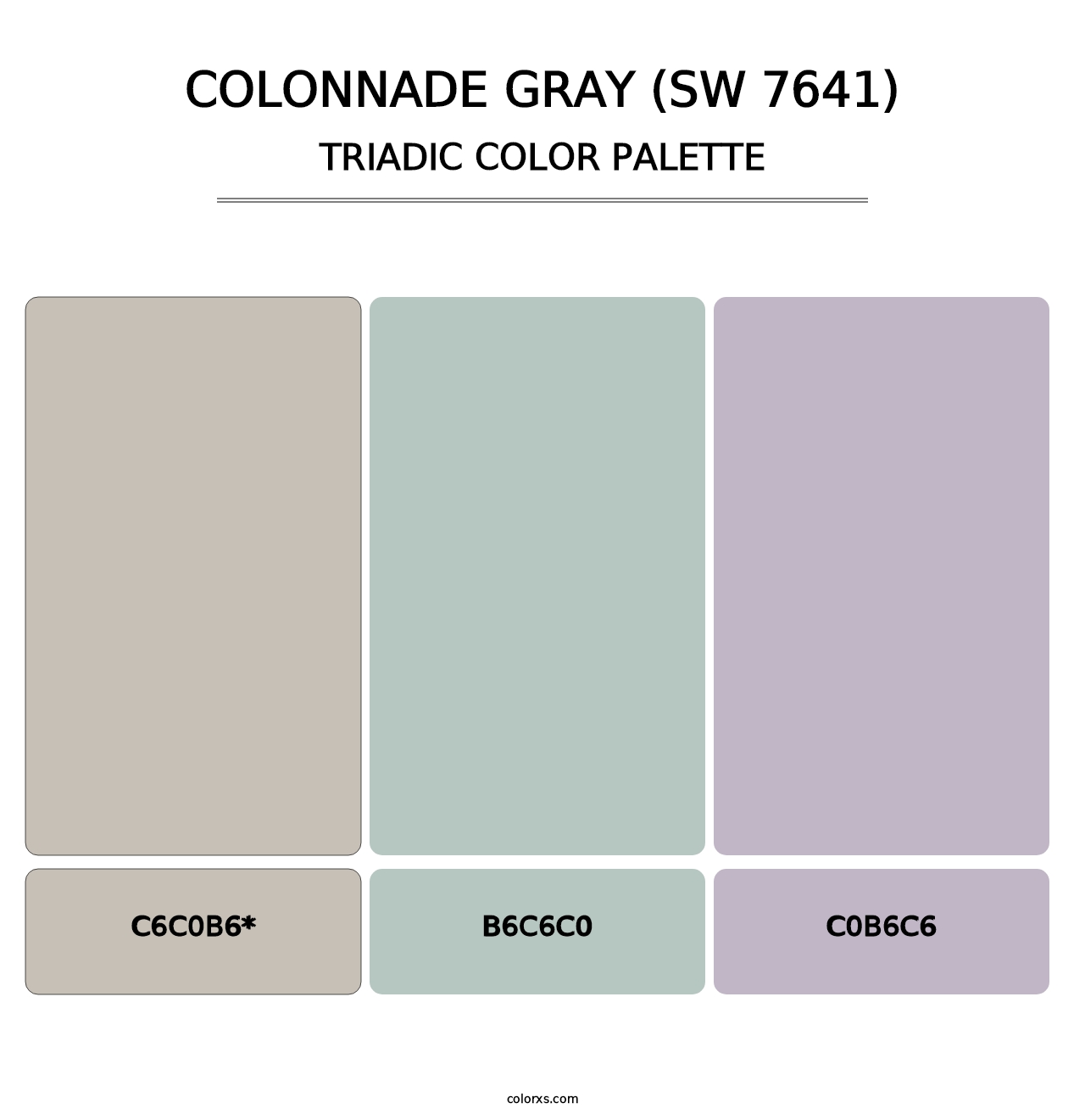 Colonnade Gray (SW 7641) - Triadic Color Palette