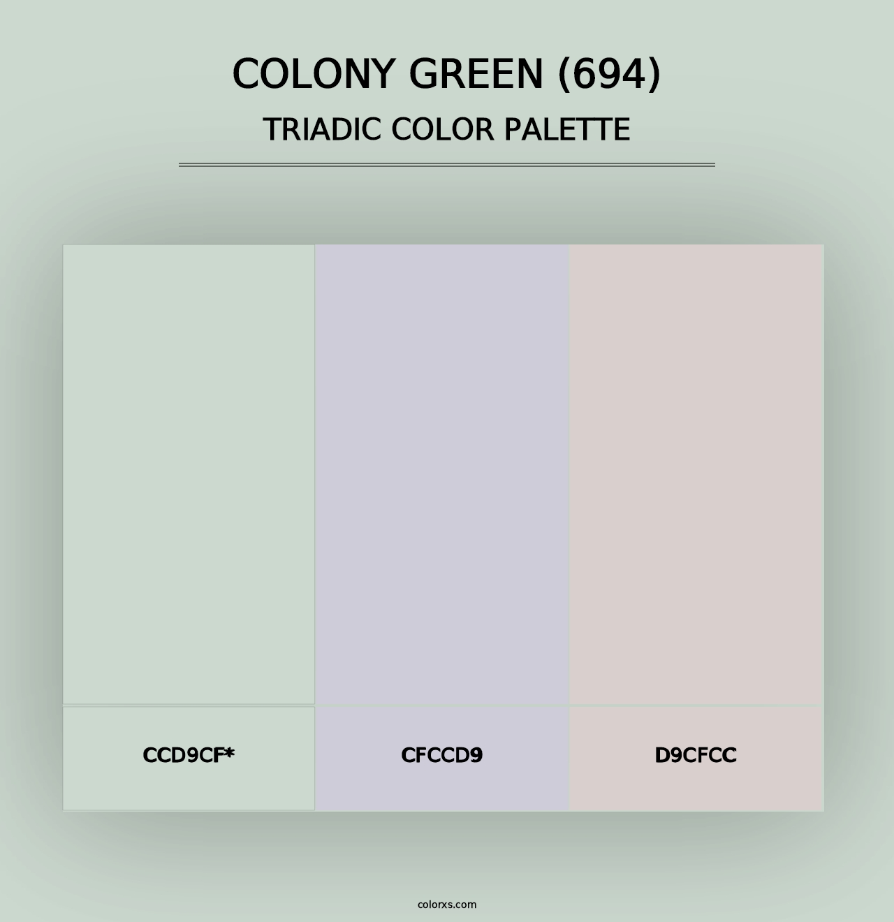 Colony Green (694) - Triadic Color Palette