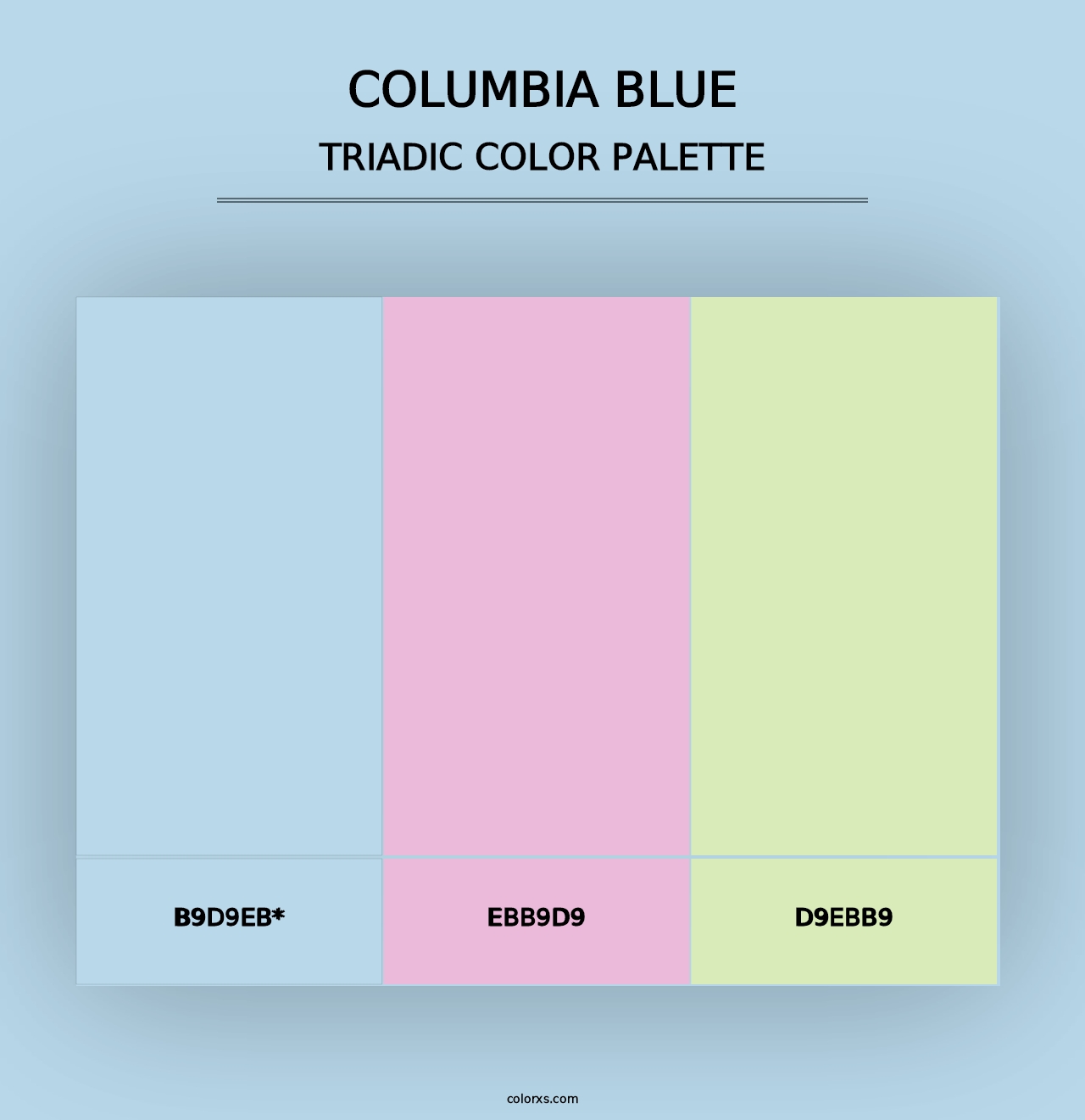 Columbia Blue - Triadic Color Palette