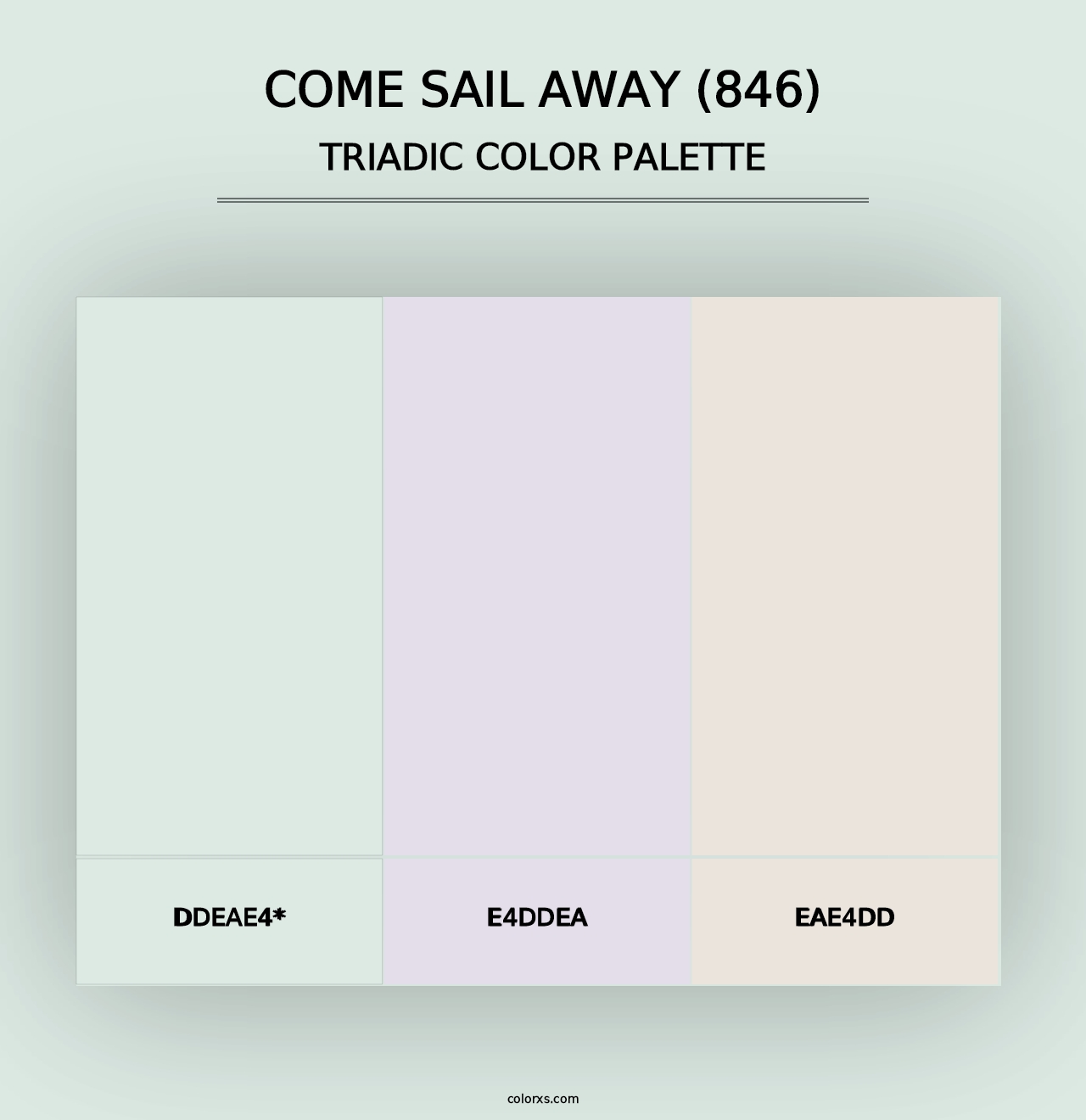 Come Sail Away (846) - Triadic Color Palette