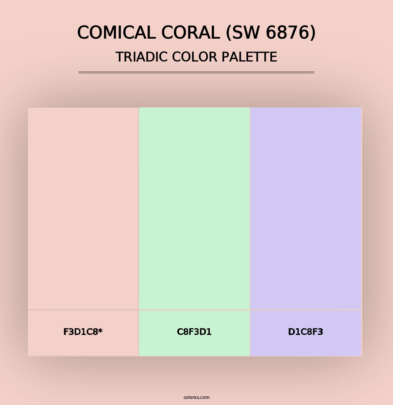 Comical Coral (SW 6876) - Triadic Color Palette