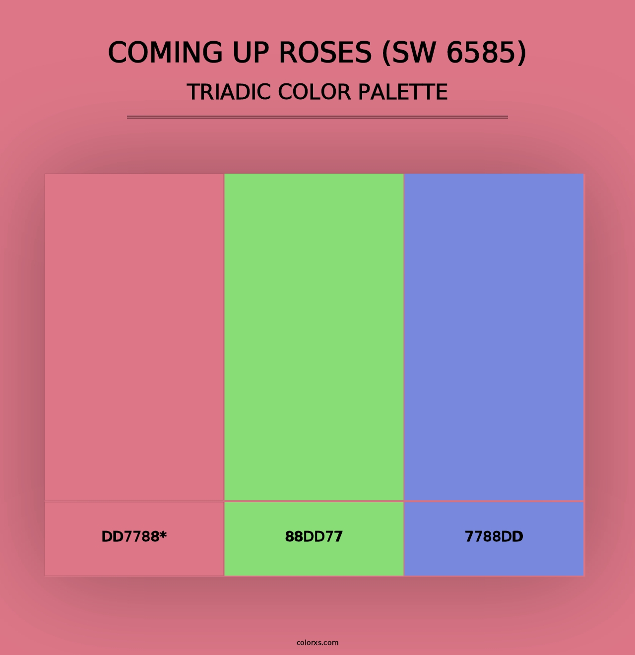 Coming up Roses (SW 6585) - Triadic Color Palette