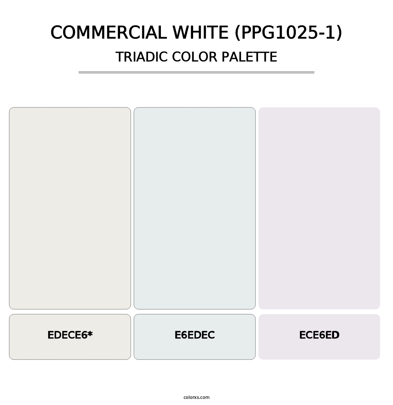 Commercial White (PPG1025-1) - Triadic Color Palette