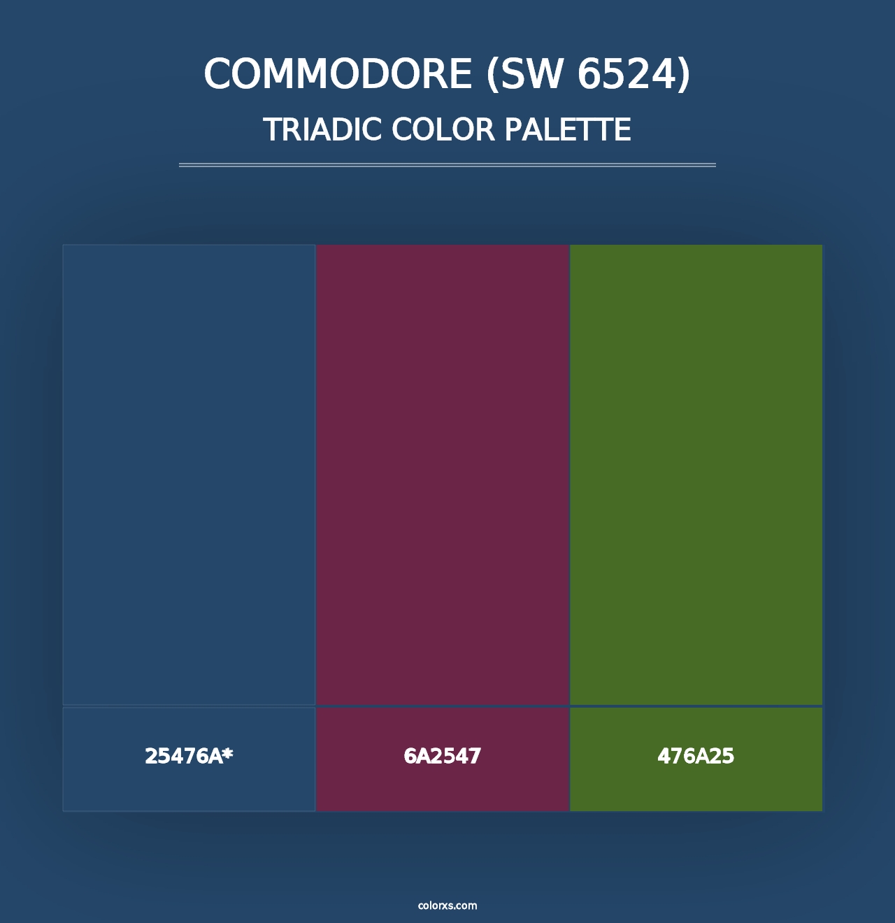 Commodore (SW 6524) - Triadic Color Palette