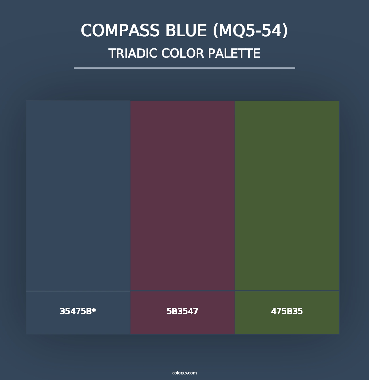 Compass Blue (MQ5-54) - Triadic Color Palette