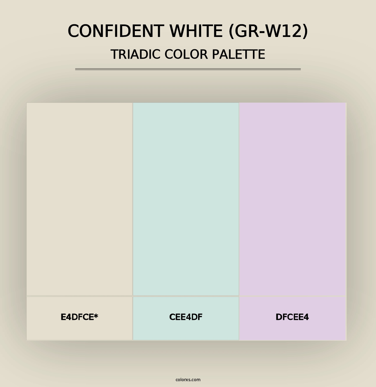 Confident White (GR-W12) - Triadic Color Palette