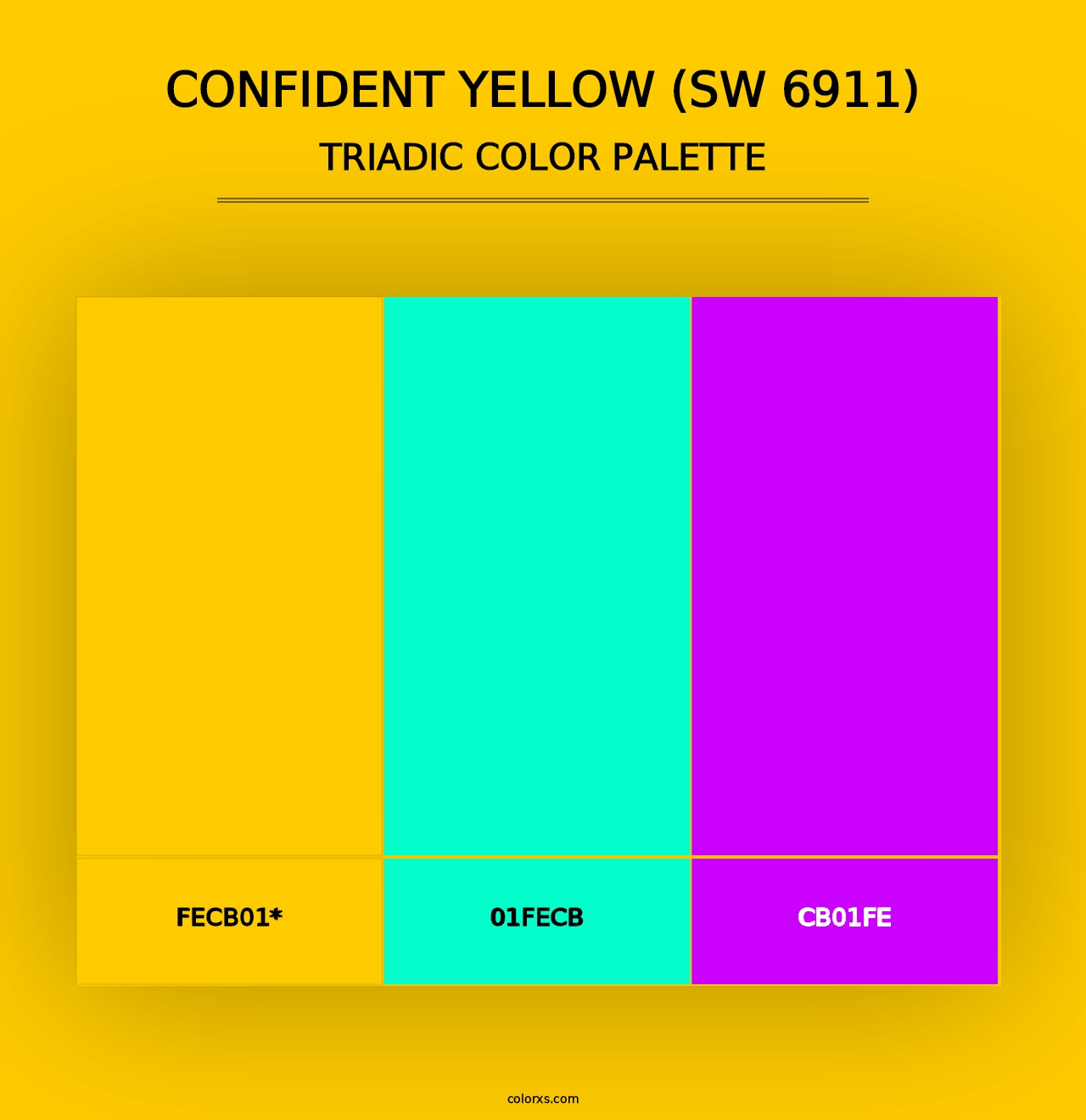 Confident Yellow (SW 6911) - Triadic Color Palette