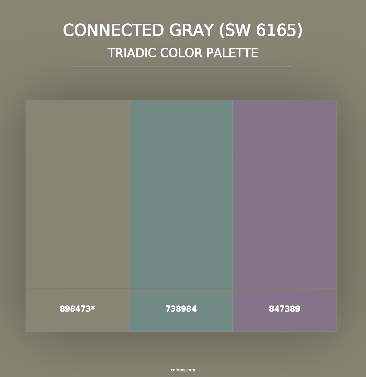 Connected Gray (SW 6165) - Triadic Color Palette