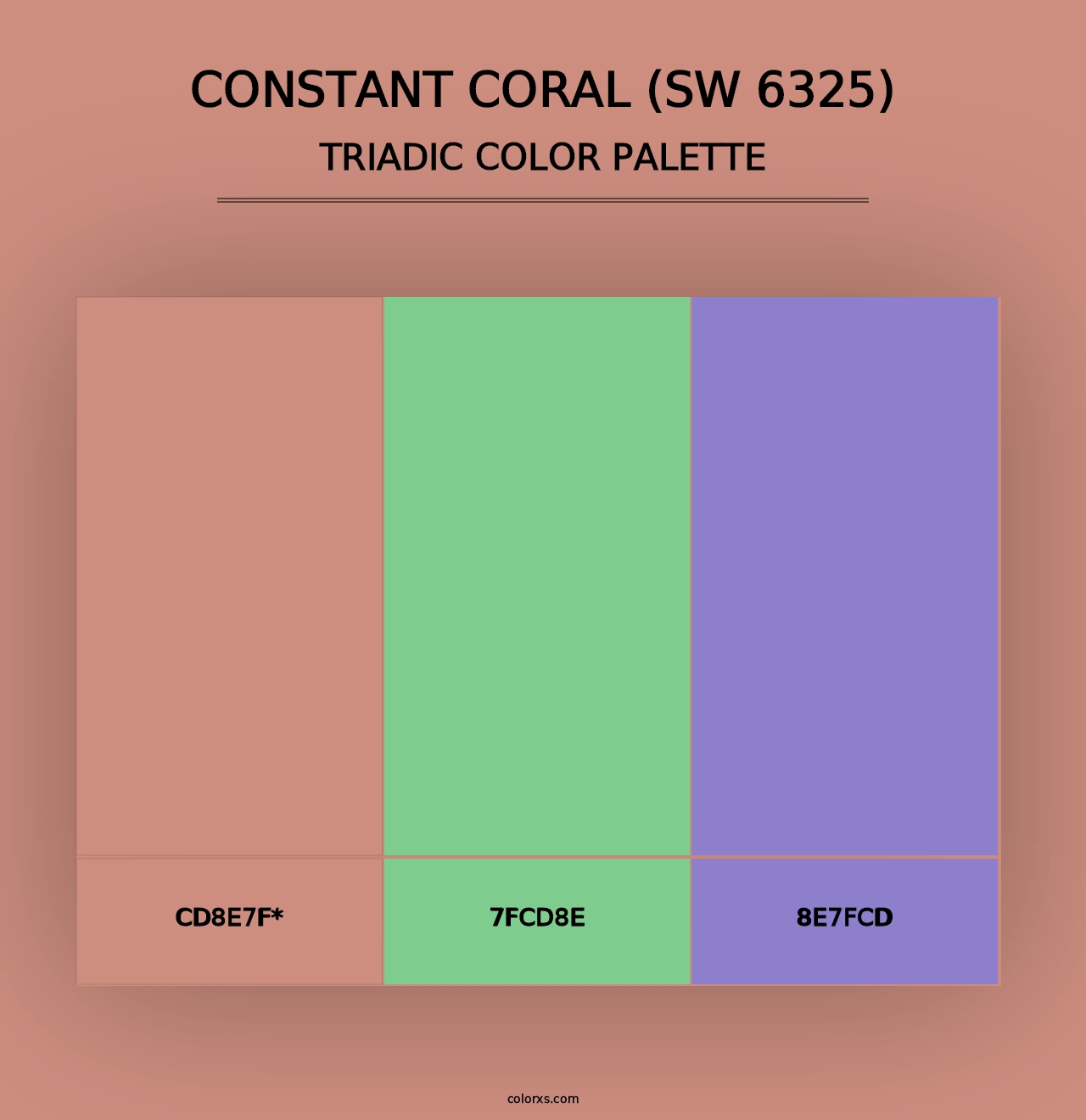 Constant Coral (SW 6325) - Triadic Color Palette