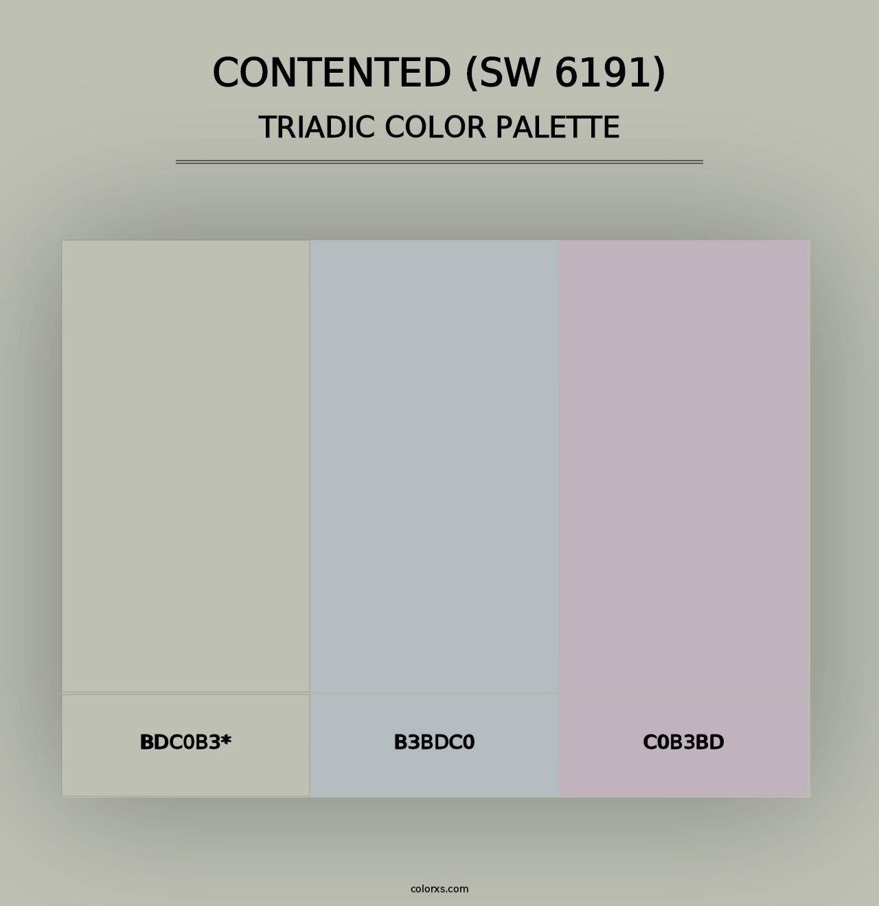 Contented (SW 6191) - Triadic Color Palette