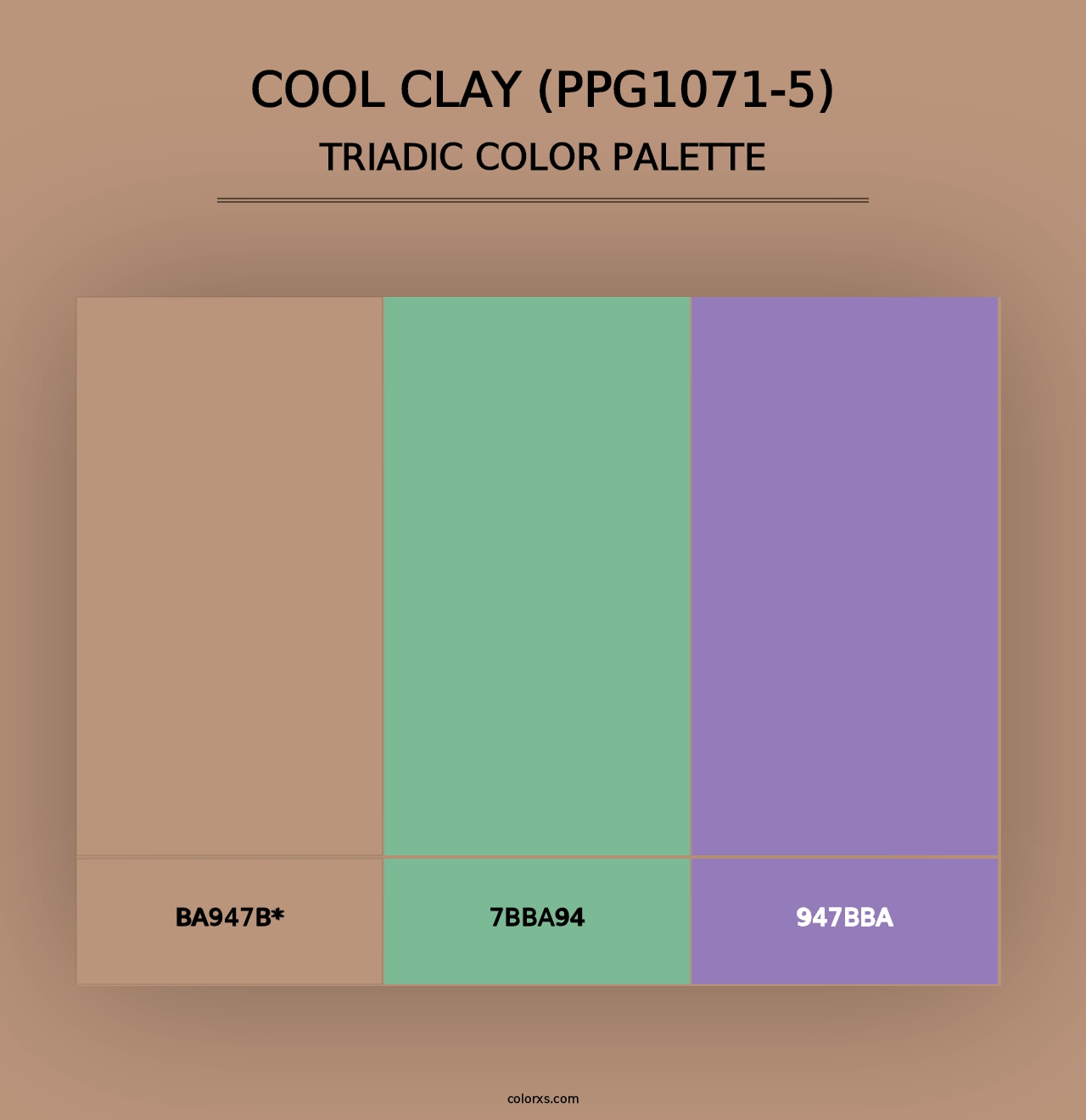 Cool Clay (PPG1071-5) - Triadic Color Palette