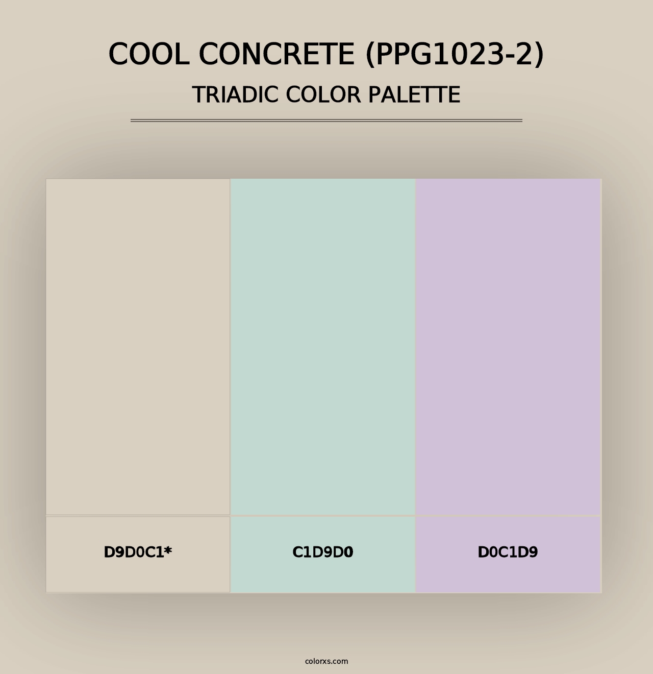 Cool Concrete (PPG1023-2) - Triadic Color Palette