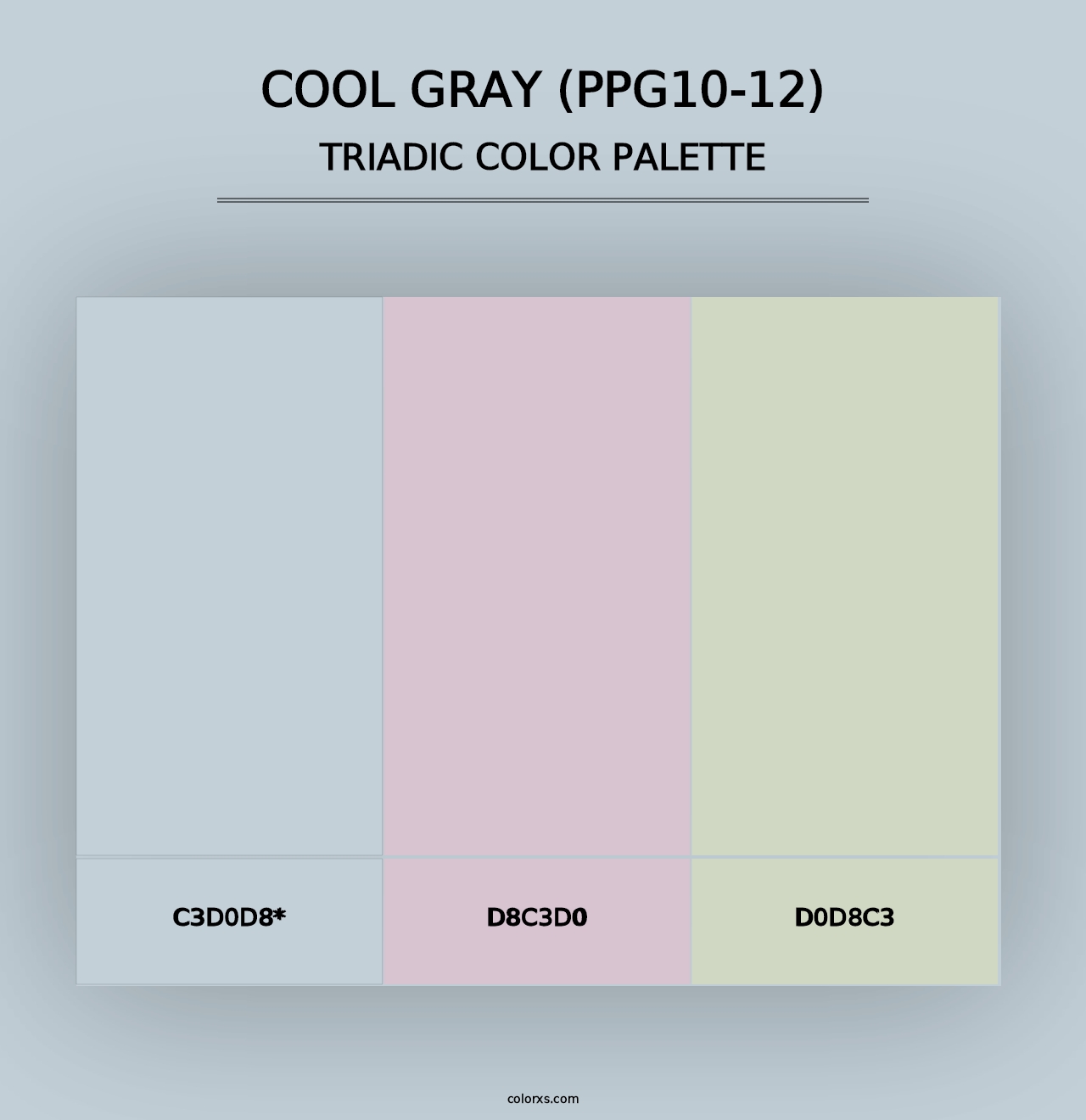 Cool Gray (PPG10-12) - Triadic Color Palette