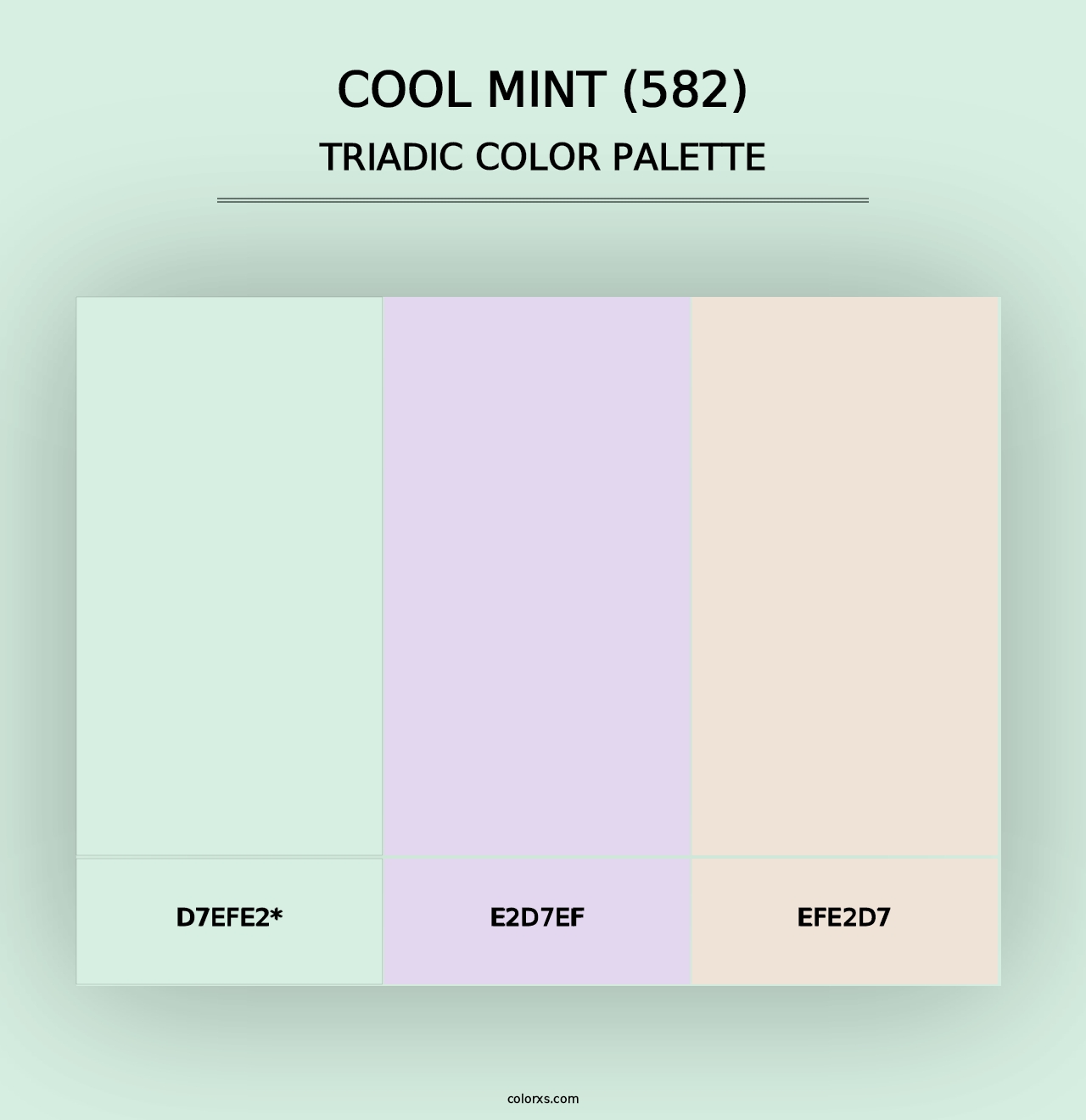 Cool Mint (582) - Triadic Color Palette