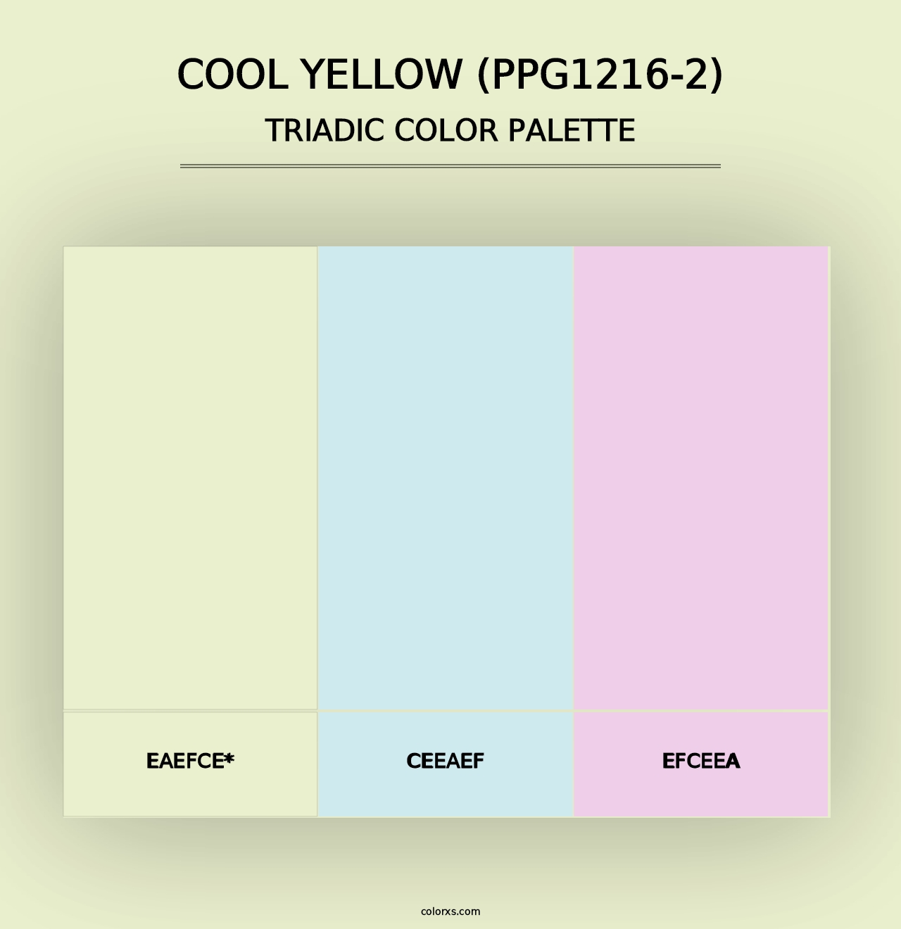 Cool Yellow (PPG1216-2) - Triadic Color Palette