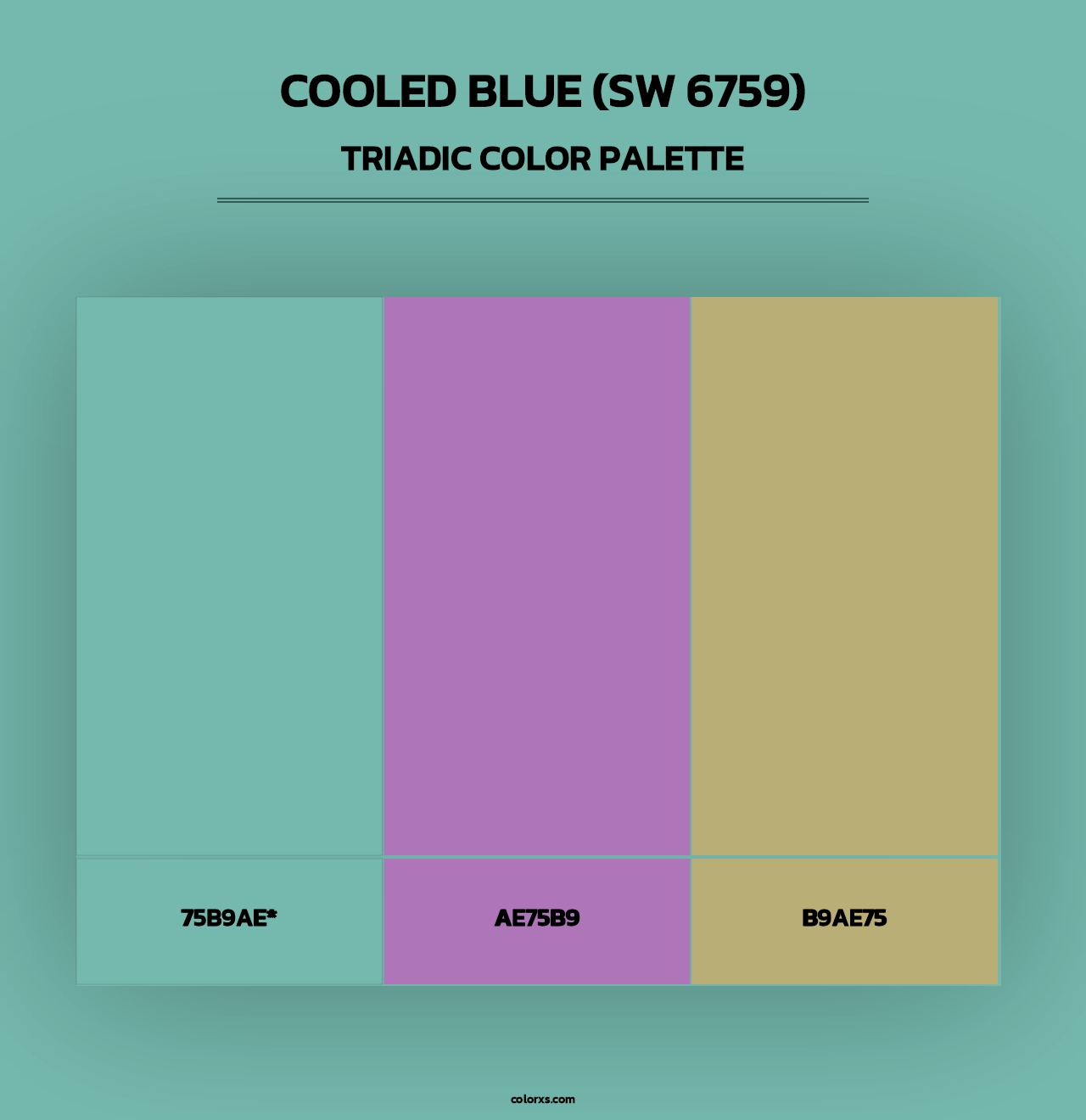 Cooled Blue (SW 6759) - Triadic Color Palette