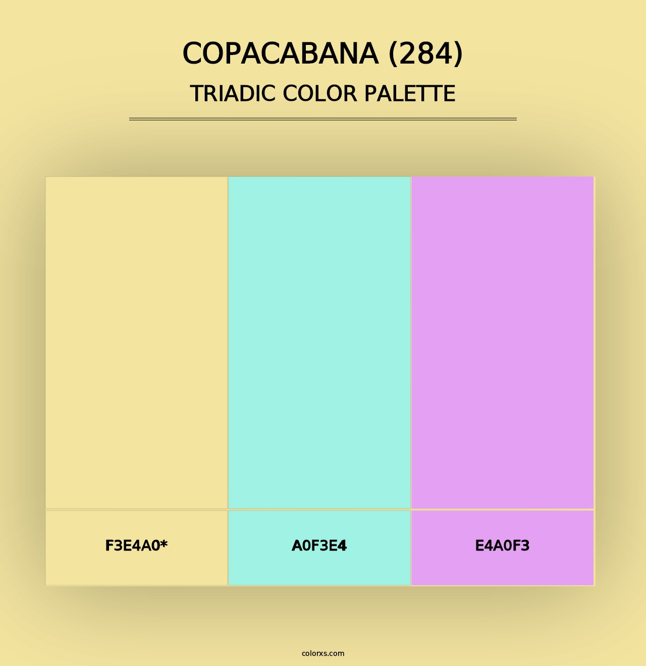 Copacabana (284) - Triadic Color Palette